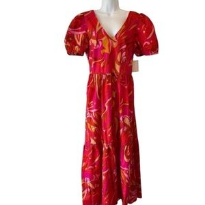 NWT Retro Boho Farmhouse 1. State Garden Girl Swirl Maxi Dress